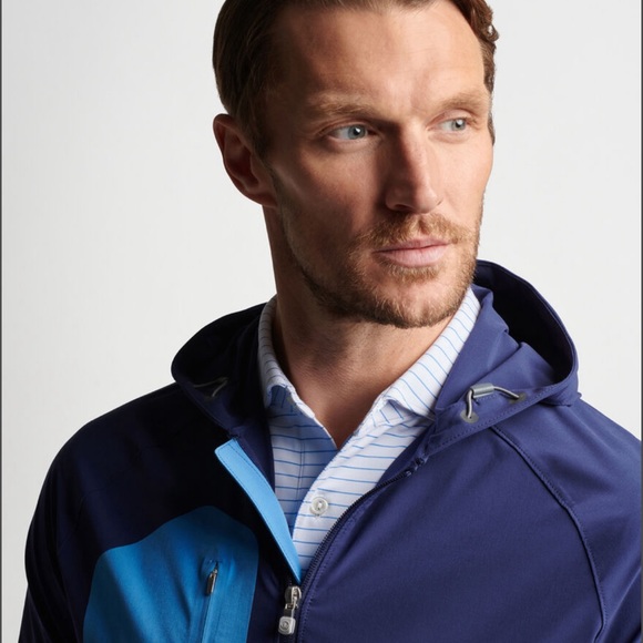 Peter Millar Crown Crafted Flex Adapt Half- Zip Windbreaker Hoodie NWT $250 - Picture 2 of 8